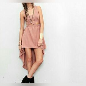 KEEPSAKE the Label Cut Out High Low Dress, Tan, Size 6